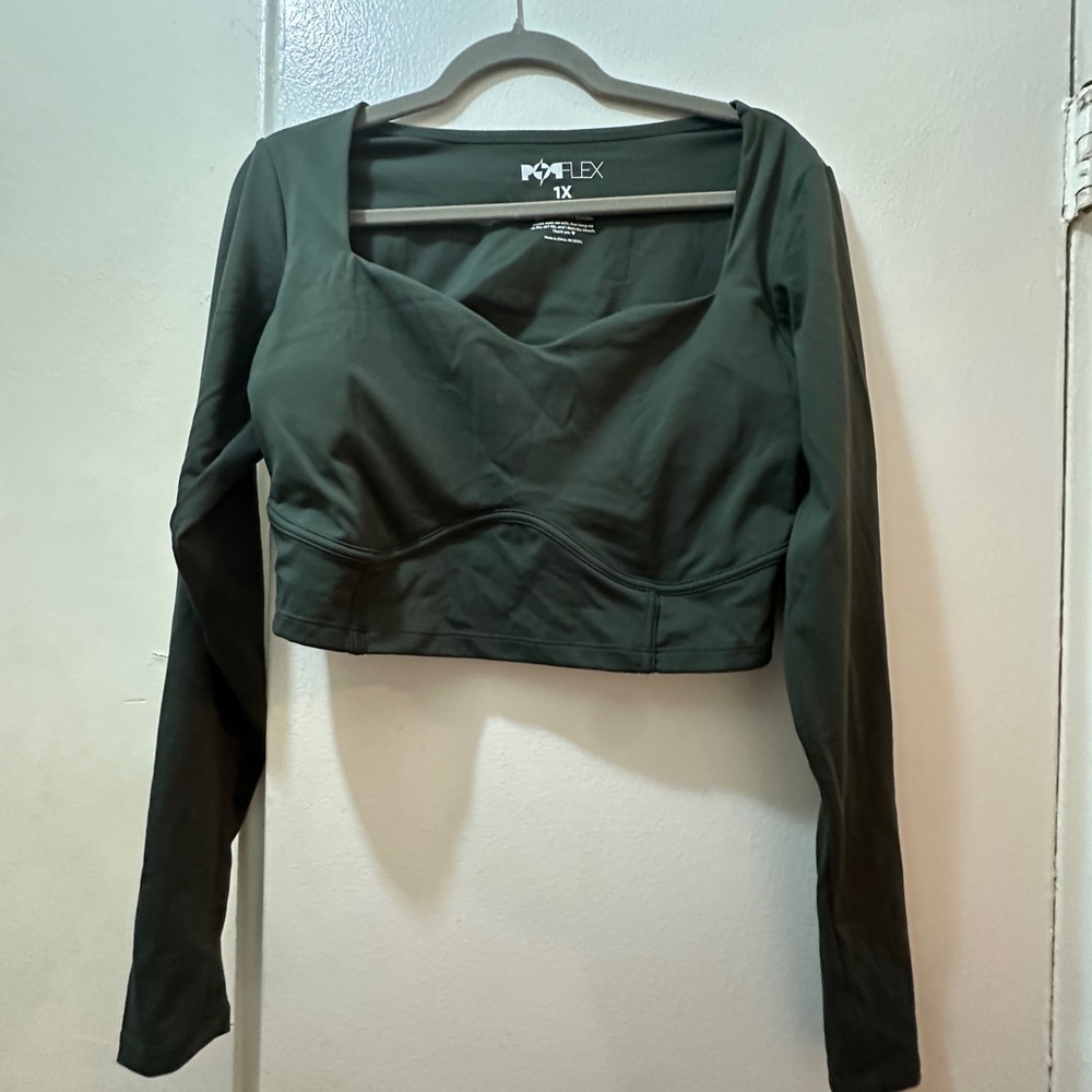POPFLEX Sweetheart Long Sleeve Crop Top